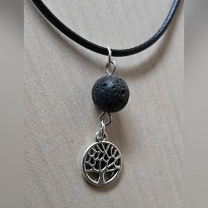 Silvertone Tree of Life Pendant Aromatherapy Necklace